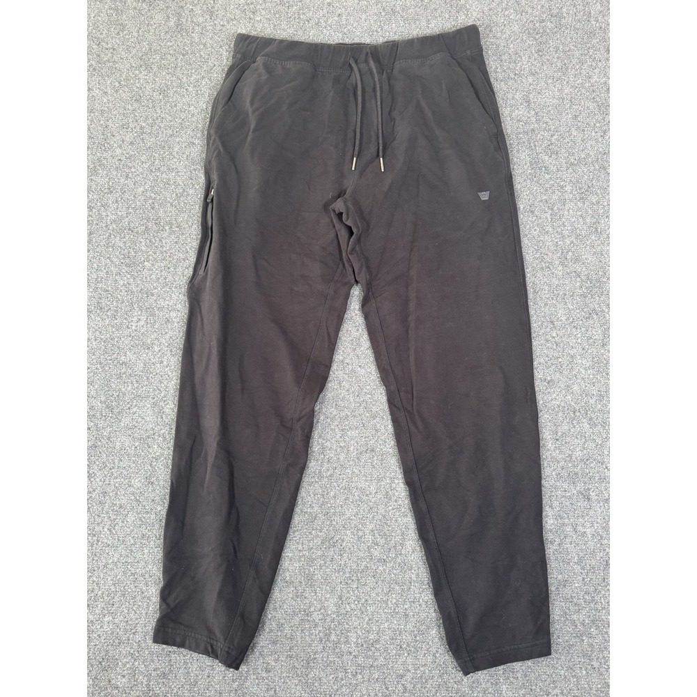 Mack Weldon Pants Mens Medium Black Jogger Sweatpants Zip Pocket Back Drawstring